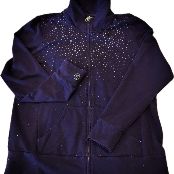 Christine Alexander Y2K Womens Purple Jogger Track Suit Swarovski Crystals Sz XL - Picture 2 of 15